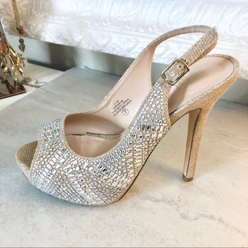 The Blossom Collection Carina slung back embellished heels